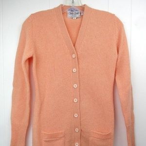 VINTAGE 70s 80s Womens Cardigan Sweater 100% Wool